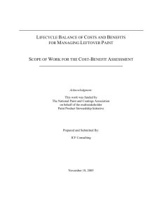 Cost Benefit Analysis Scoping Document