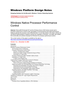 Windows Native Processor Performance Control