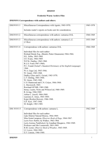 DM1919/1 Correspondence with authors and others