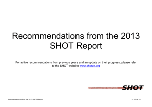 SHOT Recommendations 2013 – Editable