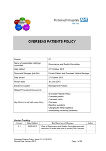 Overseas Patients Policy - Portsmouth Hospitals Trust