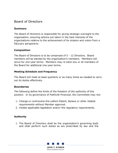 Board of Directors Mandate