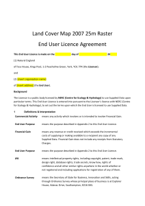CEH Land Cover Map 2007 raster data licence form