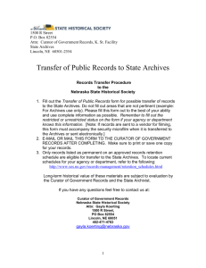 Public Records Transfer Form - Nebraska State Historical Society
