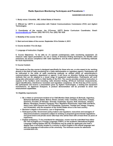 Radio Spectrum Monitoring Techniques and Procedures