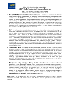 College Entrance Examinations - UCLA Early Academic Outreach