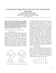 Constructing Compact Binary Decision Trees using Genetic Algorithm