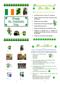 What do people do to celebrate St Patrick`s Day? Match each