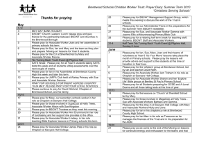 May - Brentwood Schools Christian Worker Trust