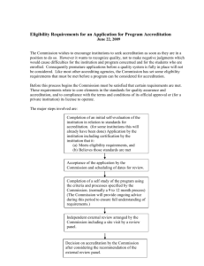 Eligibility Requirements for an Application for Program Accreditation