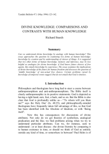 DIVINE KNOWLEDGE: COMPARISONS AND