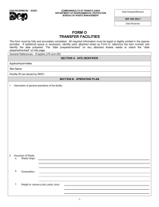 Form O - Transfer Facilities