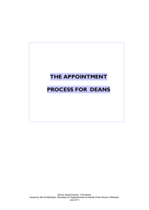 Appointment process for Deans