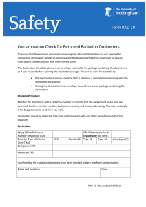Dosimeters - Declaration of Contamination Check Prior to Return