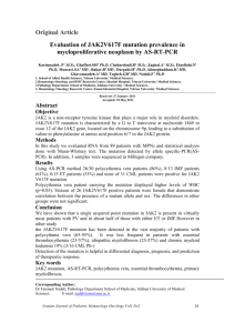 1 : evaluation of jak2v617f mutation prevalence in myeloproliferative