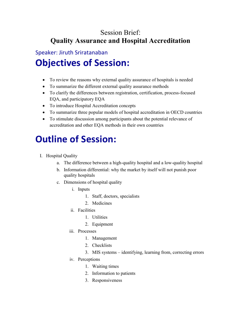 Quality Assurance Accreditation