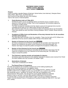 Minutes 13 May 2015 - Westbere Parish Council