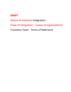 Generic Transition Team Terms of Reference