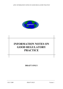 information notes on good regulatory practice