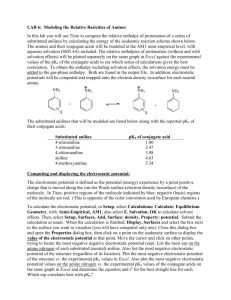 LAB 8: Modeling the Relative Basicities of Amines