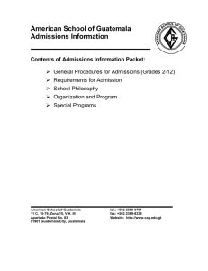 Admissions Information - American School of Guatemala