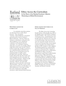 Ethics Across the Curriculum at Clemson University