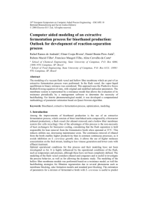 Computer Aided Modeling of an Extractive Fermentation Process for