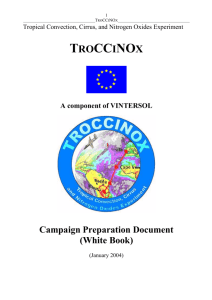 Tropical Convection, Cirrus, and Nitrogen Oxides Experiment