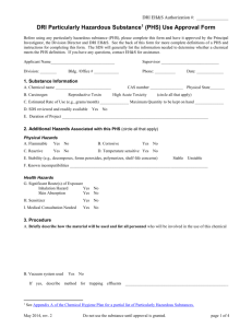 Particularly Hazardous Substance Use Approval Form