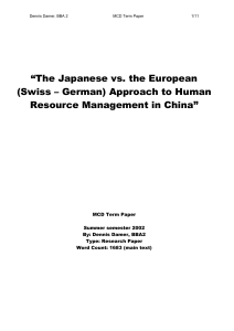 Management of Japanese and European