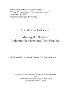 Generations of the Shoah New Jersey