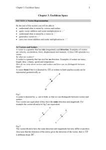 Chapter 3: Vectors in 2 and 3 Dimensions