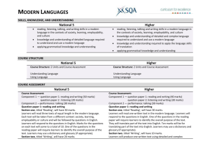 Modern Languages Skills, Knowledge, and Understanding National