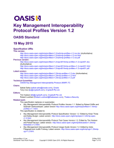 Key Management Interoperability Protocol Profiles Version 1.2