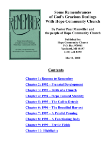 Hope Church History Book
