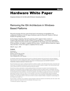 Removing the ISA Architecture in Windows-Based