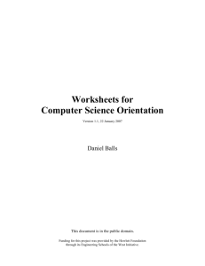 Worksheets for CS 160