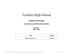 Textiles and Design - Curriculum Support