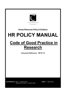 Code of Good Practice in Research