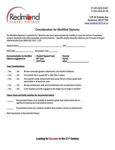 RSD Modified Diploma Packet