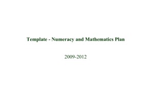 Template - Numeracy and Mathematics Plan