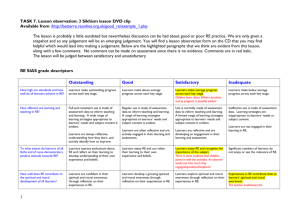 Task 7 - Lesson observation commentary