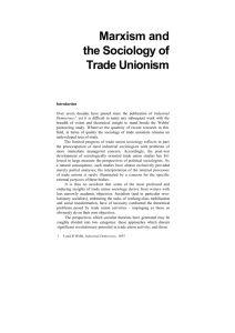 Marxism and the Sociology of Trade Union