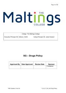 Drugs Policy - The Maltings College