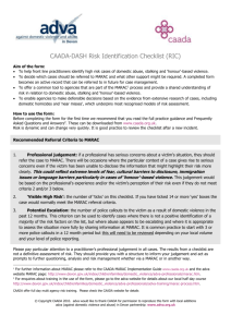 CAADA-DASH Risk Identification Checklist (RIC)