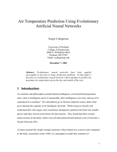 Evolutionary Artificial Neural Networks in Weather Prediction