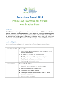 Professional Awards 2014 Promising Professional Award