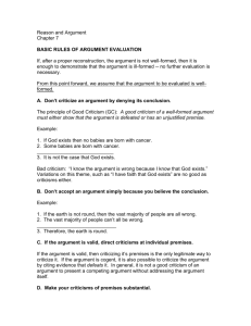basic rules of argument evaluation