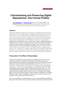 Characterising and preserving digital repositories: file format profiles