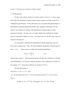 Lecture 3 The dynamics of human capital